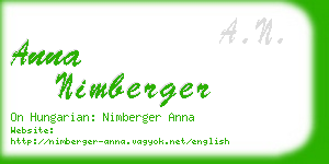 anna nimberger business card